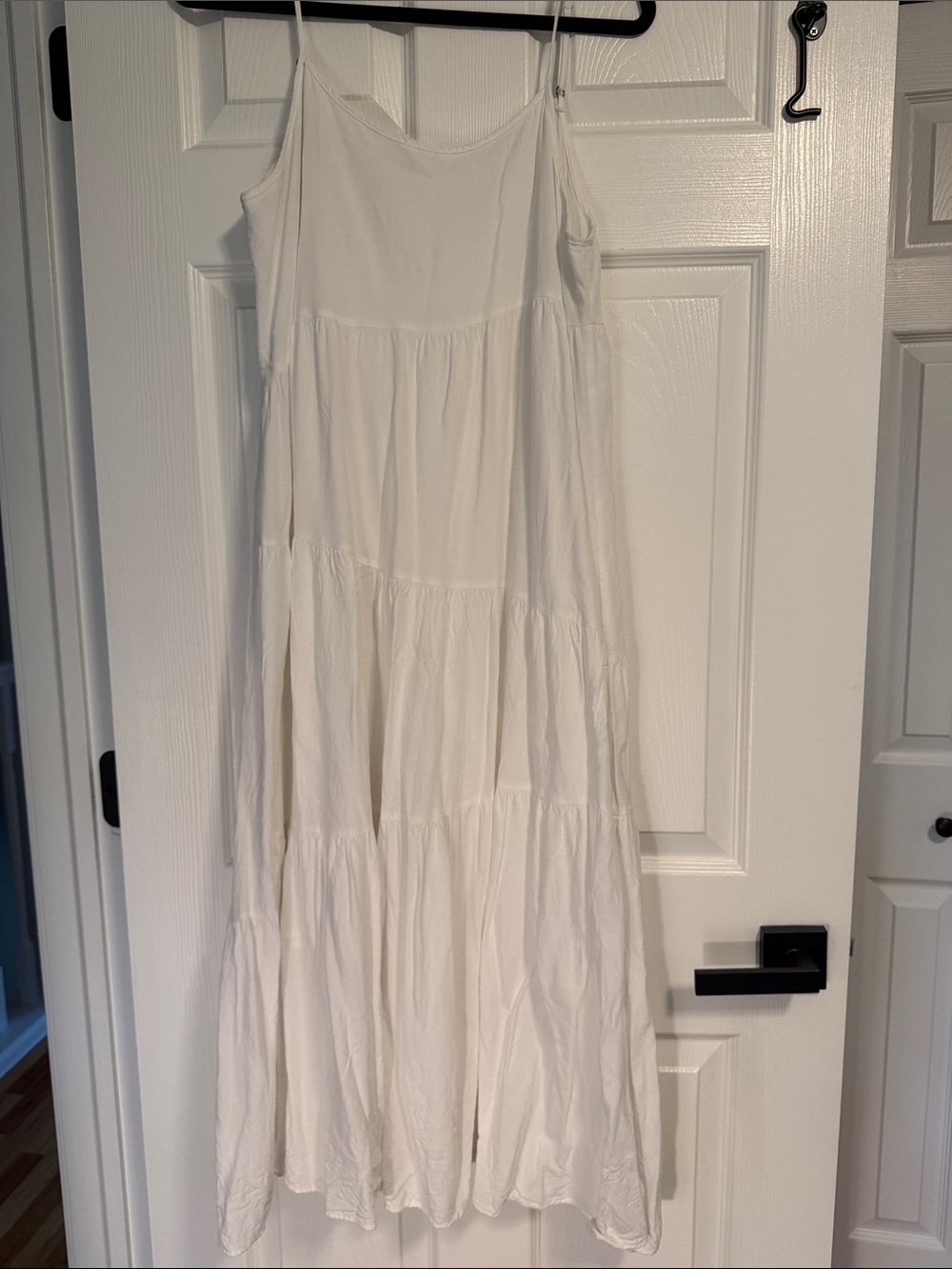 White Tiered Maxi Dress with Spaghetti Straps